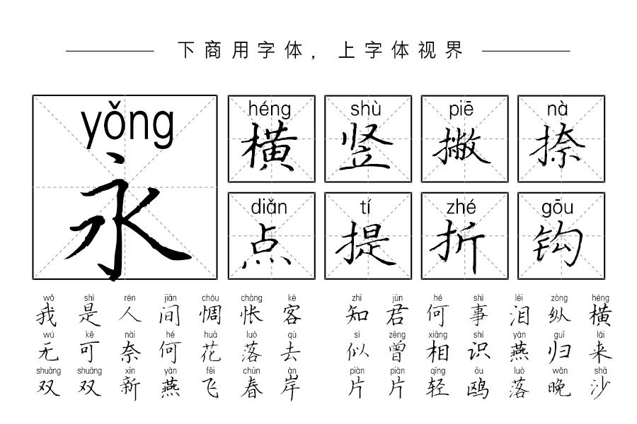 汉呈惊鸿楷书拼音体