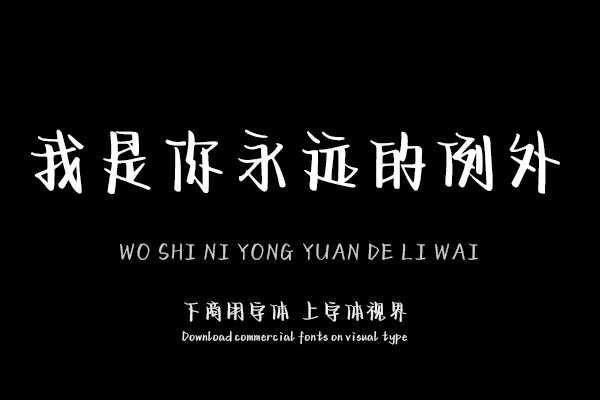 我是你永远的例外-「字语坊字库官方」-字体视界字体授权平台