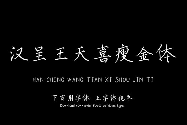 汉呈王天喜瘦金体