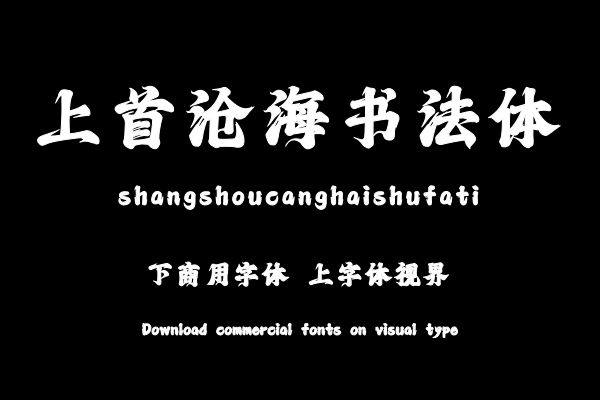 上首沧海书法体
