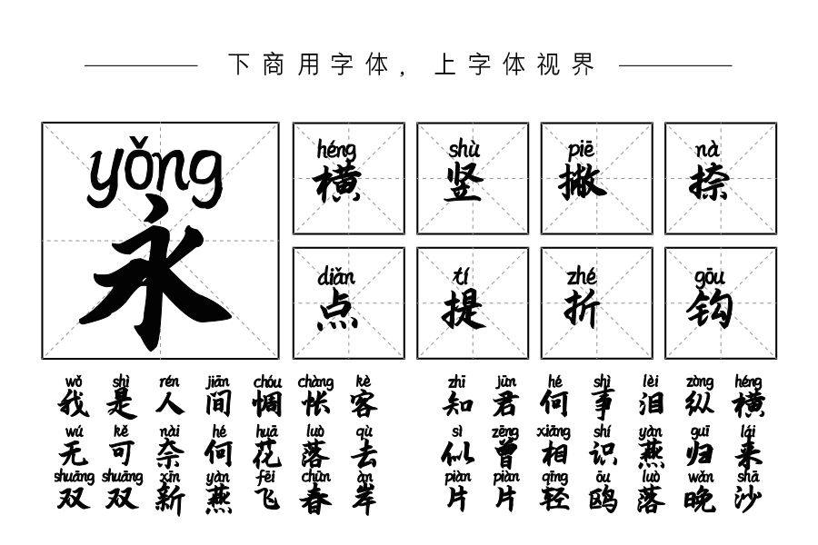 施申财古楷拼音体