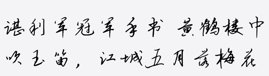 谌利军冠军手书