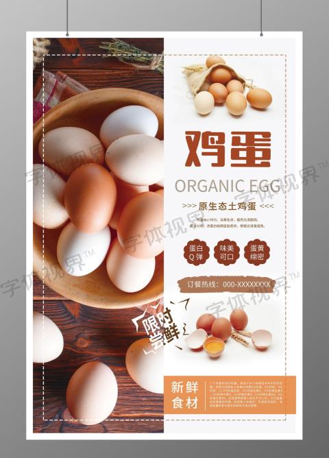农家土鸡蛋健康新鲜宣传海报鸡蛋海报