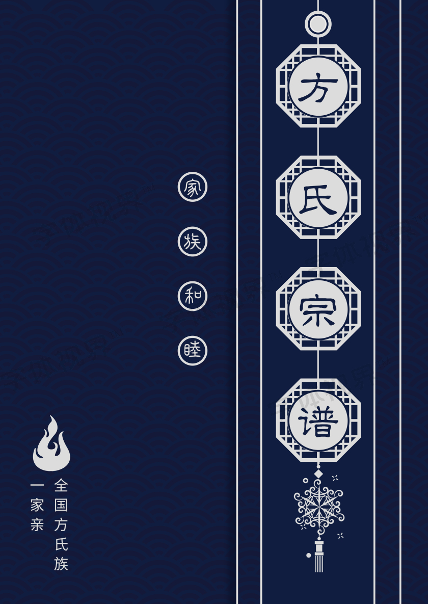 设计成家谱画册模板,主体文字图片皆可替换修改,也可用于家谱封面