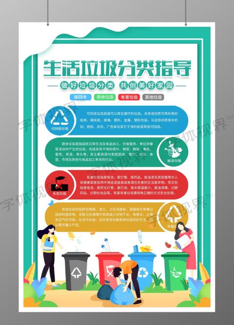 生活垃圾分类指导公益海报垃圾分类海报